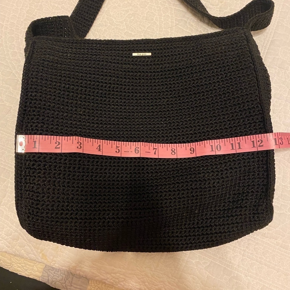 THE SAK's Indio‎ Black Crochet Medium Tablet Bag Purse - Picture 7 of 10